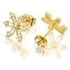 9ct Gold Cubic Zirconia Snowflake Stud Earrings - 10mm - G2741 Alternative Image
