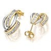 9ct Two Colour Gold Cubic Zirconia Stud Earrings - 15mm - EXCLUSIVE - G2744 Alternative Image