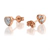 9ct Rose Gold Cubic Zirconia Heart Stud Earrings - 5mm - G2746 Alternative Image