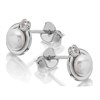 9ct White Gold Freshwater Pearl Cubic Zirconia Earrings - G2749 Alternative Image