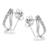 9ct White Gold Cubic Zirconia Flattened Loop Earrings - 10mm - G2754 Alternative Image