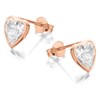 9ct Rose Gold Cubic Zirconia Heart Stud Earrings - G2759 Alternative Image