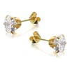 9ct Gold Cubic Zirconia Solitaire Stud Earrings - 6mm - G2764 Alternative Image