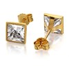 9ct Gold Square Cubic Zirconia Solitaire Stud Earrings - 6mm - G2767 Alternative Image