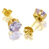 9ct Gold Lavender Cubic Zirconia Solitaire Earrings - 5mm - G2775 Alternative Image