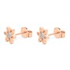 9ct Rose Gold Cubic Zirconia Flower Stud Earrings - 6mm - G2777 Alternative Image