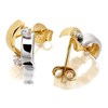 9ct Gold Two Colour Cubic Zirconia Stud Earrings - 10mm - G2783 Alternative Image