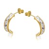 9ct Gold Cubic Zirconia Half Hoop Earrings - 15mm - G2805 Alternative Image