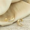 9ct Gold Cubic Zirconia Half Hoop Earrings - 15mm - G2805 Alternative Image