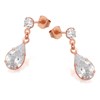 9ct Rose Gold Cubic Zirconia Drop Earrings - 15mm drop - G2821 Alternative Image