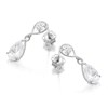 9ct White Gold Cubic Zirconia Drop Earrings - 16mm drop - G2835 Alternative Image