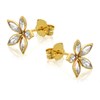 9ct Gold Cubic Zircona Flower Stud Earrings - 10mm - G2905 Alternative Image