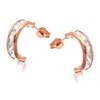 9ct Rose Gold Cubic Zirconia Half Hoop Earrings - 12mm - G2911 Alternative Image