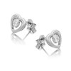 9ct White Gold Cubic Zirconia Heart Stud Earrings - 7mm - G2923 Alternative Image