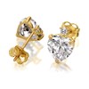 9ct Gold Heart Cubic Zirconia Stud Earrings - 6mm - G2927 Alternative Image