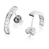 9ct White Gold Cubic Zirconia Half Hoop Earrings - 13mm - G2936 Alternative Image