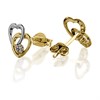 9ct Gold Two Colour Cubic Zirconia Heart Stud Earrings - 8mm - G2944 Alternative Image
