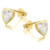 9ct Gold Heart Cubic Zirconia Solitaire Stud Earrings - 6mm - G2964 Alternative Image