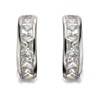 9ct White Gold Cubic Zirconia Half Hoop Earrings - 12mm - G2992 Alternative Image