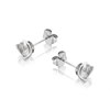 9ct White Gold 4.5mm Cubic Zirconia Swirl Stud Earrings - G3008 Alternative Image
