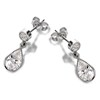 9ct White Gold Cubic Zirconia Drop Earrings - 14mm drop - EXCLUSIVE - G3009 Alternative Image