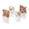 9ct Gold Honey Cubic Zirconia Stud Earrings - 6mm - G3133 Alternative Image