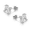 9ct White Gold Princess Cut Cubic Zirconia Solitaire Earrings - 6mm - G3143 Alternative Image