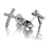 9ct White Gold Cubic Zirconia Cross Stud Earrings - 9mm - G32101 Alternative Image