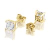 9ct Gold Princess Cut Cubic Zirconia Stud Earrings - 4mm - G32105 Alternative Image