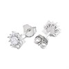 9ct White Gold Cubic Zirconia Flower Stud Earrings - G32111 Alternative Image