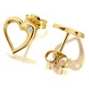 9ct Gold Cubic Zirconia Open Heart Earrings - 7mm - G3223 Alternative Image