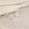 9ct White Gold Cubic Zirconia Daisy Stud Earrings - 7mm - G3225 Alternative Image