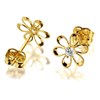 9ct Gold Cubic Zirconia Flower Stud Earrings - 8mm - G3236 Alternative Image