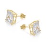 9ct Gold Square Cubic Zirconia Solitaire Stud Earrings - 7mm - G3241 Alternative Image