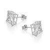 9ct White Gold Princess Cut Cubic Zirconia Stud Earrings - 7mm - G3242 Alternative Image