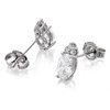 9ct White Gold Cubic Zirconia Pear Cluster Earrings - 6mm - EXCLUSIVE - G3251 Alternative Image