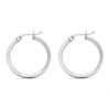 9ct White Gold Cubic Zirconia Hoop Earrings - 15mm - G3279 Alternative Image