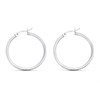 9ct White Gold Cubic Zirconia Hoop Earrings - 20mm - G3280 Alternative Image