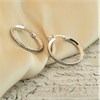 9ct White Gold Cubic Zirconia Hoop Earrings - 20mm - G3280 Alternative Image