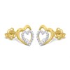9ct Gold Heart Cubic Zirconia Stud Earrings - G3282 Alternative Image