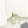 9ct Gold Heart Cubic Zirconia Stud Earrings - G3282 Alternative Image