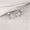 9ct White Gold Cubic Zirconia Heart Stud Earrings - 6mm - G3292 Alternative Image