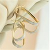 9ct Gold Twisted Oval Moon Dust Hoop Earrings - 29mm - G4131 Alternative Image