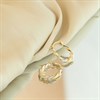 9ct Gold Two Colour Twist Creole Hoop Earrings - 17mm - G4181 Alternative Image