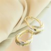 9ct Gold Two Colour Twisted Creole Hoop Earrings - 27mm - G4182 Alternative Image
