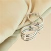 9ct White Gold Double Strand Oval Hoop Earrings - 23mm - G4183 Alternative Image