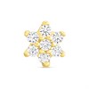 9ct Gold Cubic Zirconia Flower Labret Piercing Stud - G4233 Alternative Image