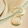 9ct Gold Two Colour Patterned Creole Hoop Earrings - 28mm - G4301 Alternative Image