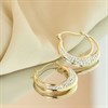 9ct Gold Crystal Creole Hoop Earrings - 20mm - G4309 Alternative Image