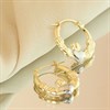 9ct Gold Two Colour Claddagh Creole Hoop Earrings - 13mm - G4373 Alternative Image